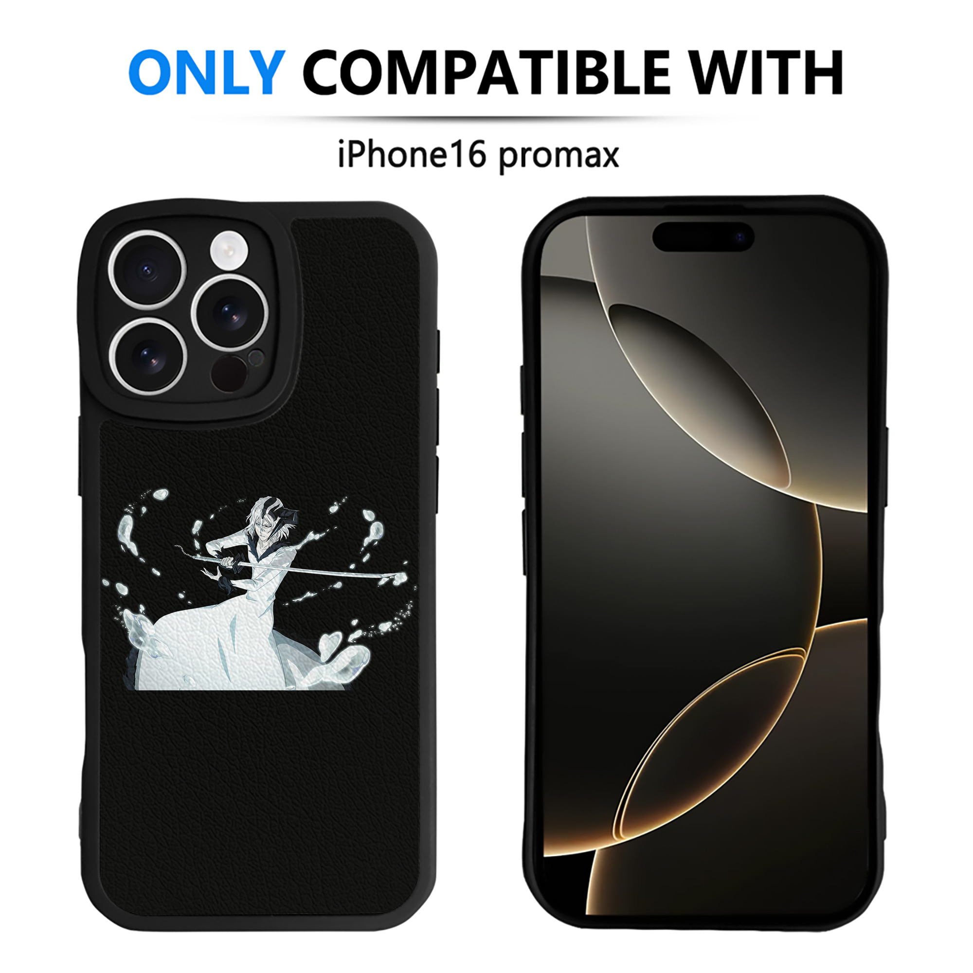 ブリーチ 黒崎一護（くろさき いちご）BLEACH Kurosaki Ichigo 【iPhone 16シリーズ対応】シリコンスマホケース（レザー調） 材質：シリコン
